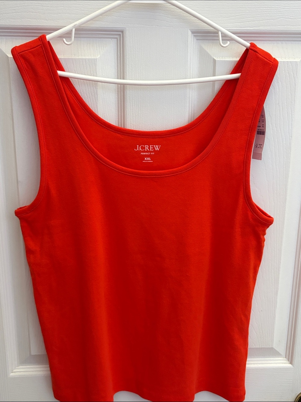 J. Crew women’s size XXL Bright orange Scoop Tank Top with built in bra layer